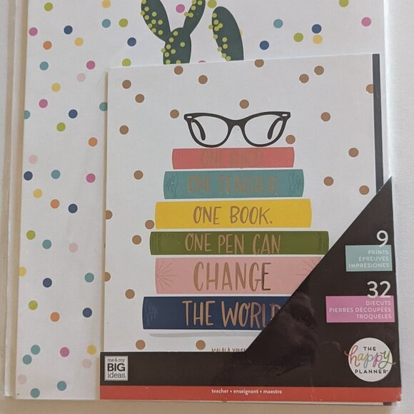 NWT Happy Planner Teacher 'Change the World' 41pc Wall Art Kit Classroom School - Picture 1 of 10